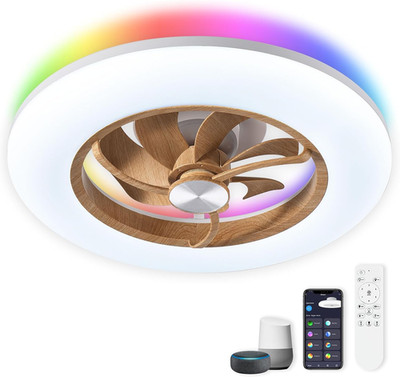Smart 22'' Ceiling Fan with RGB Light, Alexa/Google Control, 6 Speeds