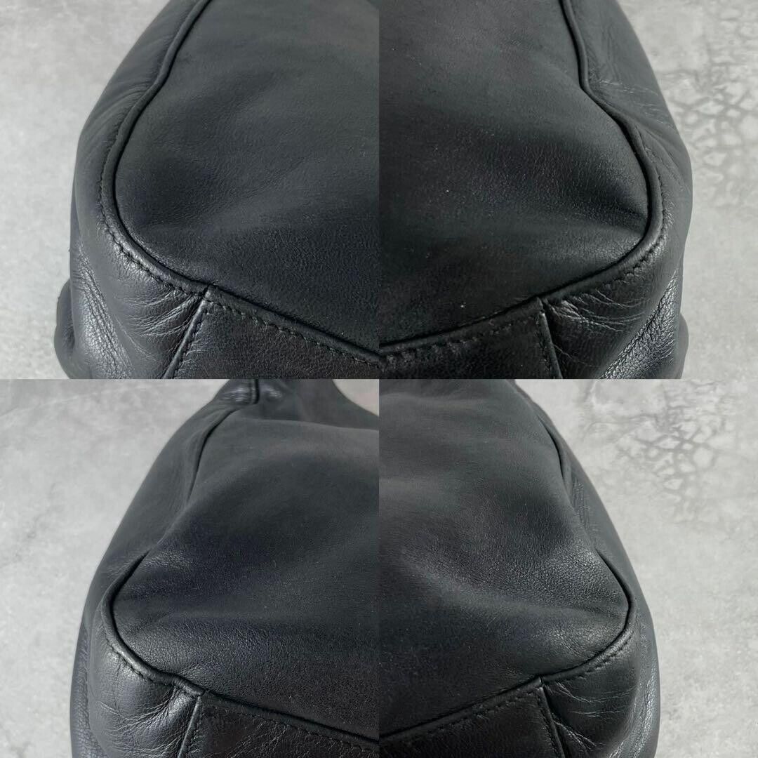 PRADA Handbag Aw1998 Plastic Handle Leather Black Used PRADA Handbag Aw1998 Plastic Handle Leather Black Used