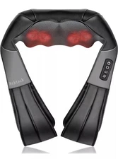 Nekteck Shiatsu Neck/Back Massager with Heat, Electric, Deep Tissue, 8 Nodes New