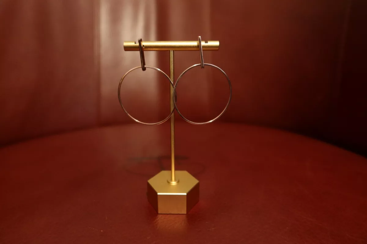 Circle and deals bar hoop earrings