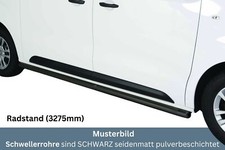 Schwellerrohre SCHWARZ ohne Tritt für Peugeot Expert / Traveller Bj16- Edelstahl