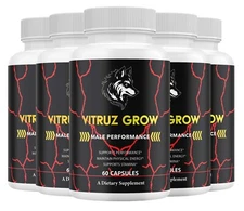 (5 Pack)Vitruz Grow Supplement,VitruzGrow Max Strength Male Performance Capsules