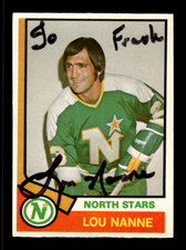 1974-75 O Pee Chee # 325 Lou Nanne Autograph Signed Card (M2) North Stars