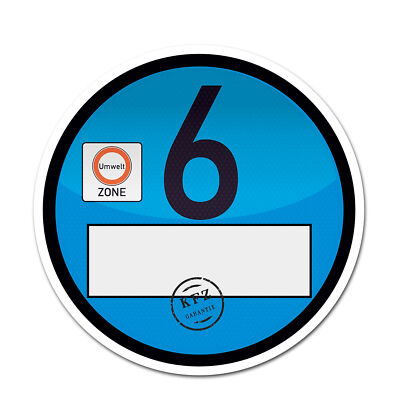 1x Haftfolie Euro 6 Plakette Hellblau Feinstaubplakette Spassplakette 4