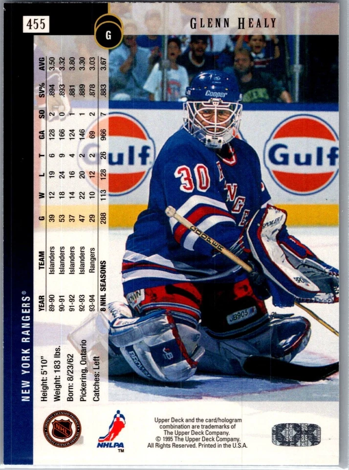 1994-95 Upper Deck - #455 Glenn Healy - Image 2 of 2