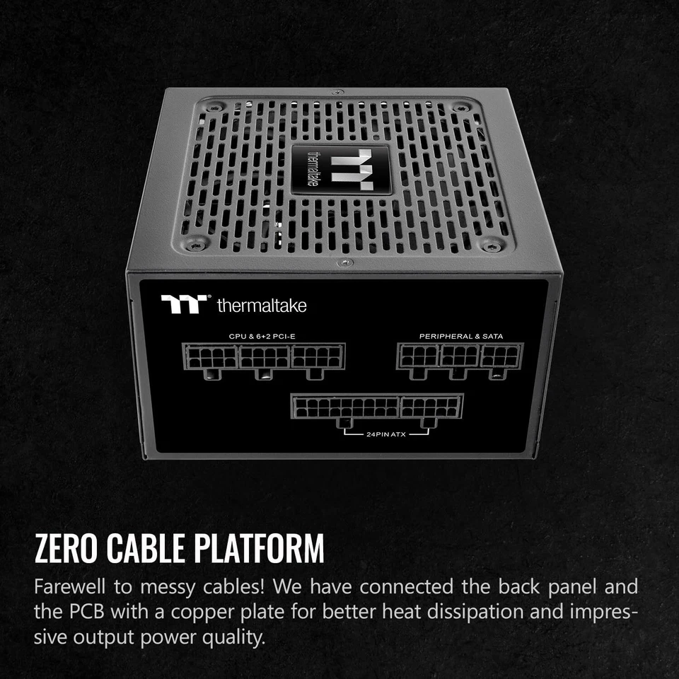 750W Toughpower GF1 Power Supply 80Plus Gold Fully Modular Quiet Fan - Image 2 of 4