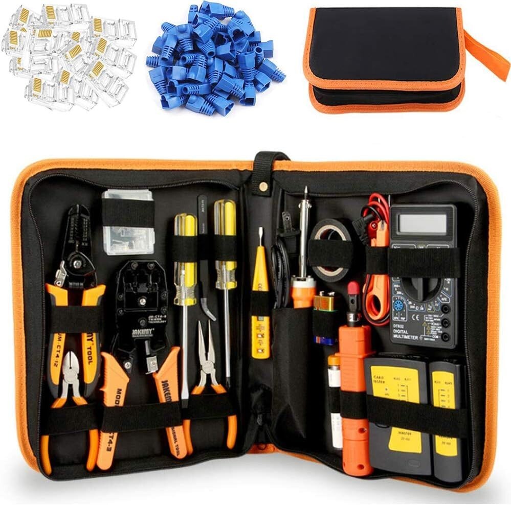 RJ45 Crimper Tool Kit - Ethernet Cable Crimping Tool For CAT5/CAT6 With Cable Cutter