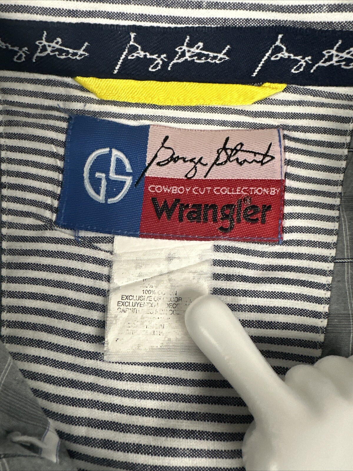 Wrangler George Strait Cowboy Cut Collection Men's Dress Shirt XXL Gray Plaid thumbnail 4