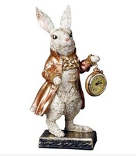 Alice in Wonderland White Rabbit Butler with a Clock Rabbit Antique Clock New