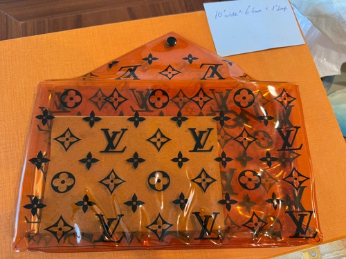 Louis Vuitton Pouch Pochette Fr swim suit Duster Monogram Embossed PVC Rare NEW - Picture 8 of 9