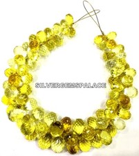 AAAA Rare Yellow Sapphire Faceted Teardrop Beads Briolettes Drops Gemstone Beads