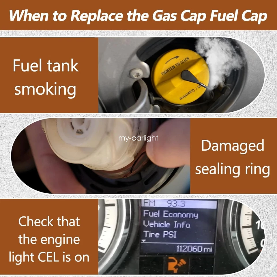 Yellow Gas Fuel Cap #52030380AB For 2009 2010 2011-2020 DODGE JOURNEY WITH E-85 - Image 4 of 4