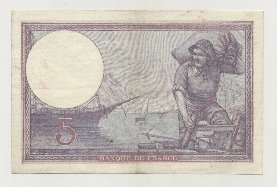 France 5 Francs 16-2-1925 Pick 72.c VF+ Circulated Banknote Ref 984 - Image 2 of 2