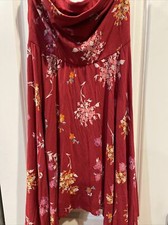 Express Woman's Red Floral Print Strapless Dress Size M