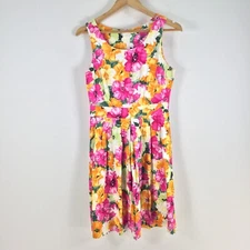 Teaberry womens dress size 8 fit flare multicolour floral sleeveless 86010