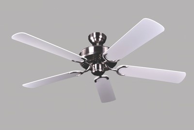 Deckenventilator Potkuri Silber 132 cm ohne Licht Flügel weiß / weiß