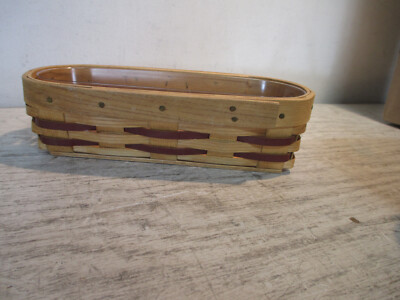 Vintage Peterboro Basket Company w/ Red Leather, & Protector