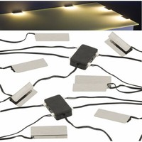 Lunartec 2Er-Set Led-Glasbodenbeleuchtungen: 8 Klammern Mit 24 Leds