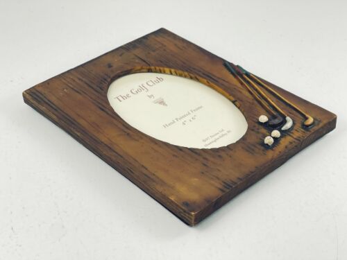 Golf Club Hand Painted Resin 4" x 6" 4x6 Photograph Photo Picture Frame -NEW