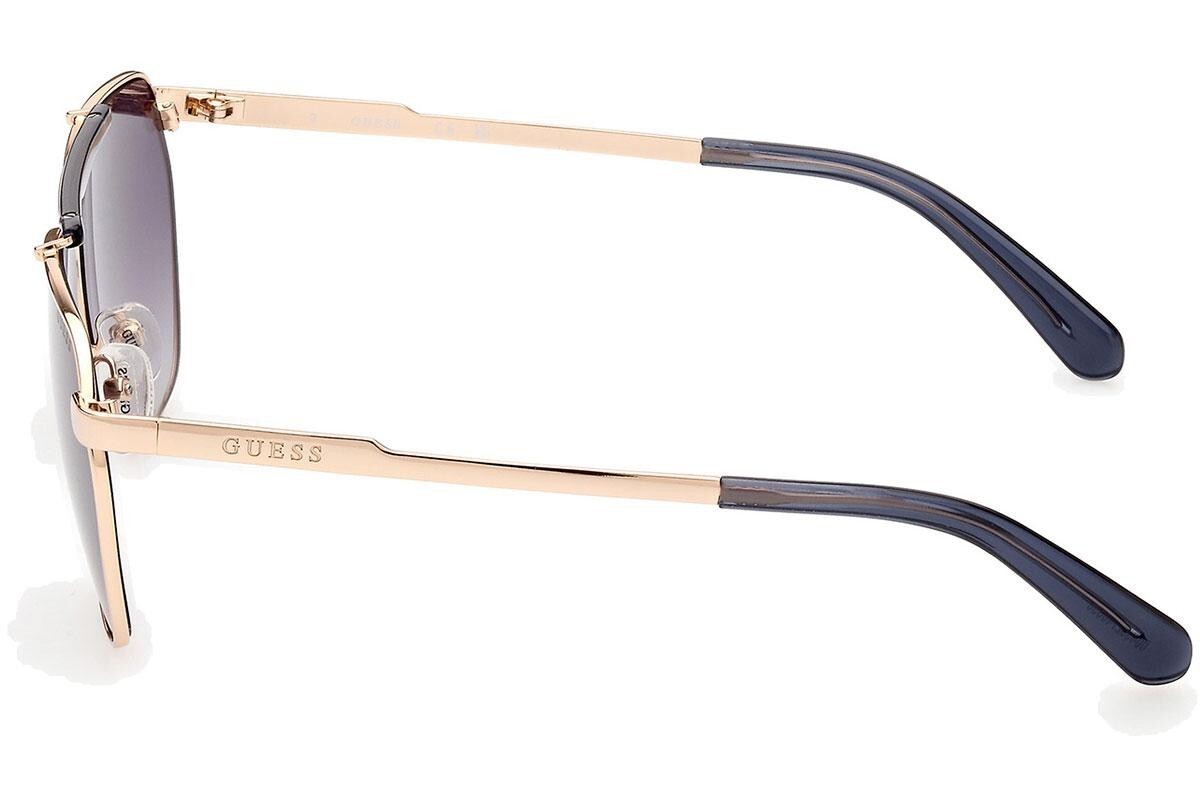 Guess GU00053 32B Gold Black Aviator Sunglasses Metal Frame 