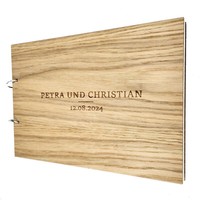 "GäStebuch Hochzeit Gravur Mit Namen Holz Hochzeitsbuch Fotobuch \"SchöN Schlicht\""