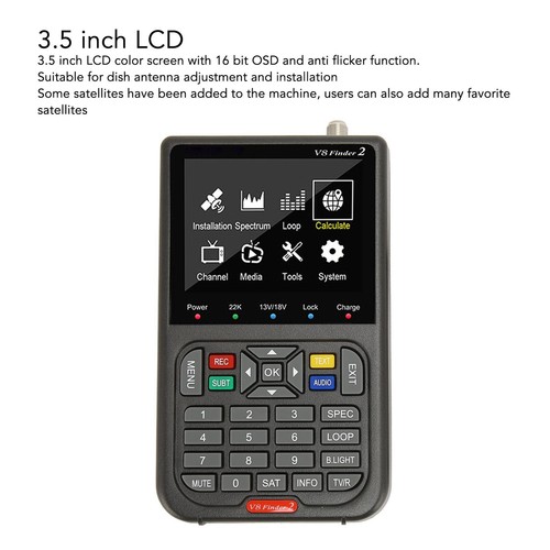 V8 Finder 2 Misuratore di segnale rilevatore satellitare 3,5 pollici HD LCD 4000 mAh USB 2.0 DVB fantastico - Foto 6 di 24