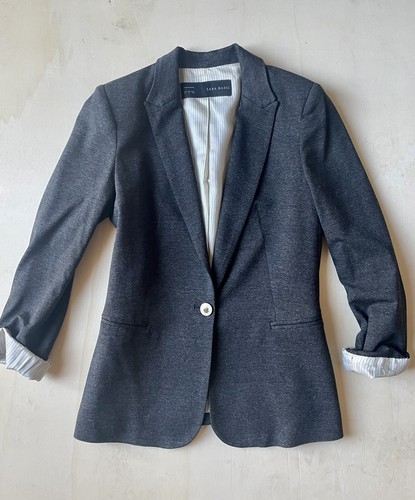 ZARA Giacca Donna Blazer Office Viscosa Elast. Grigio Tg. M 42 It | eBay