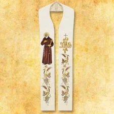 Stole embroidered "St. Padre Pio"