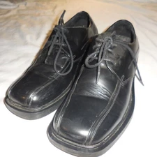 Kenneth Cole Reaction Mens Shoes 7.5us M Black Genuine Leather With Half Box