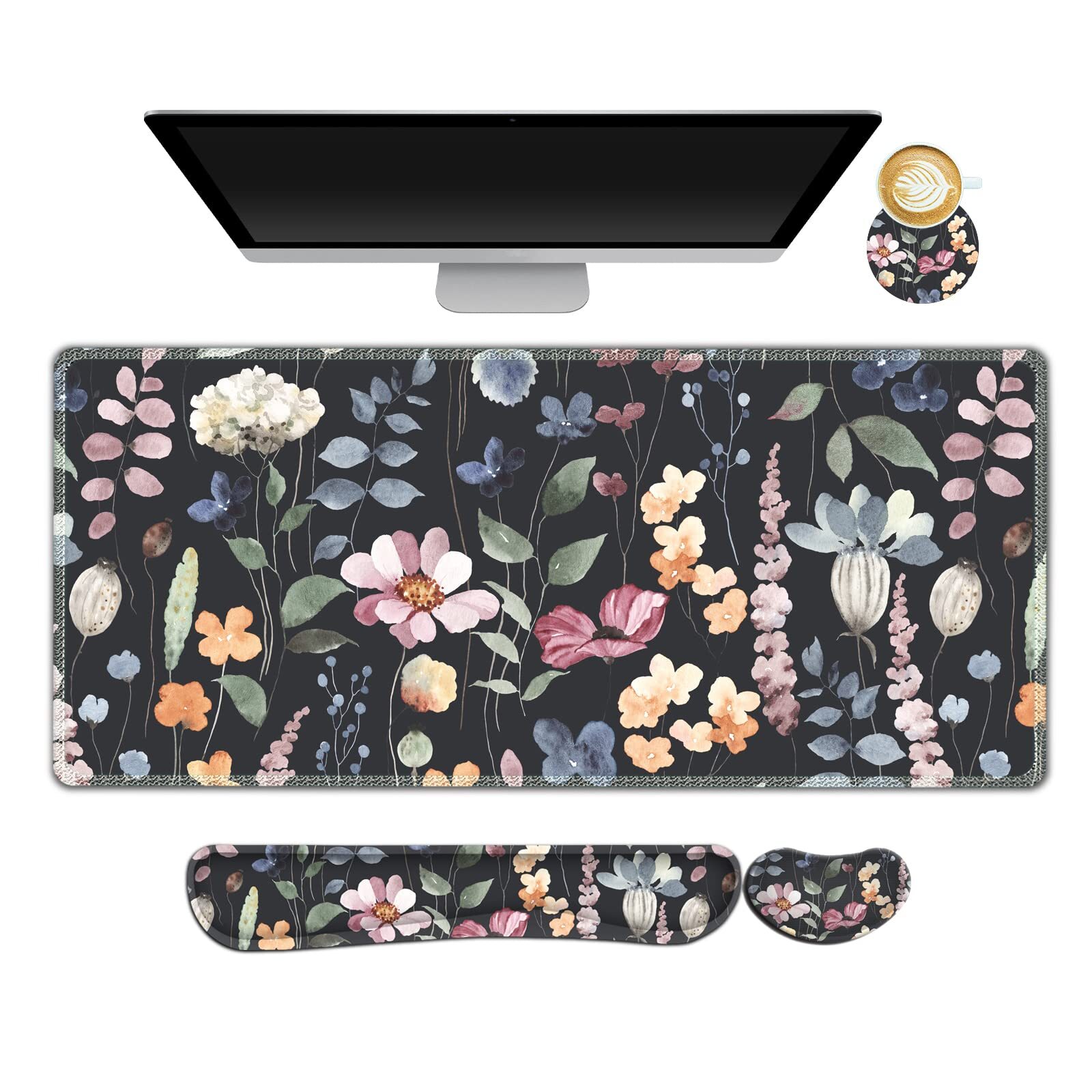 XXL Gaming Mouse Pad with Wrist Support Set for Keyboard & Desk Mat-image