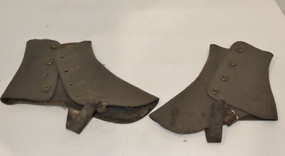 Spats Sign Antique Bond Street Spats Gray Wool Button Spats | eBay