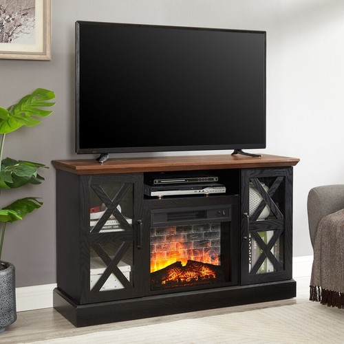 Chimenea eléctrica de granja con soporte de TV para televisores de hasta 55 pulgadas unidad de calor ajustable nueva - Imagen 3 de 10
