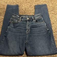 American Eagle Women's Stretch Mom Jeans Light Blue Wash Size 0 Regular