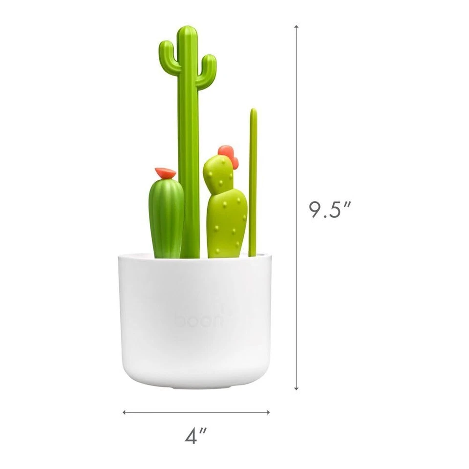 Juego de cepillos para biberón Boon Cacti kit de limpieza de 4 piezas con jarrón de almacenamiento Foto 4 de 4