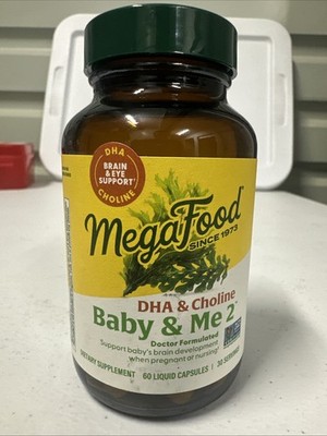 *NEW* MegaFood Baby & Me 2 Prenatal Vegan DHA & Choline Supplement - 60 Count