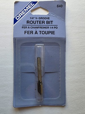 DREMEL 640 V-GROOVE ROUTER BIT HIGH GRADE,  STEEL, HIGH SPEED, New CUTTER