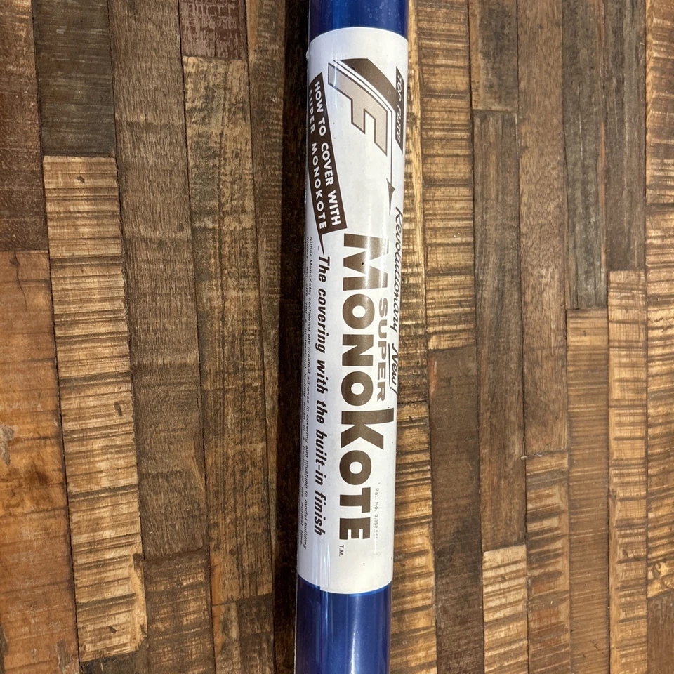 Vintage Transparent Blue Top Flite Super Monokote Film R/C Model 6’ TOPQ-304 - Image 2 of 3