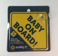 Safety 1st BABY ON BOARD Sign Bright Yellow- Easy to Move