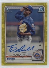 2020 Bowman Chrome Prospects Yellow Refractor 33/75 Tony Dibrell Auto 1p5