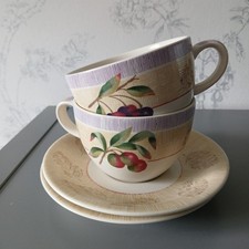 M & S Wild Fruits Cup & Saucer Set x 2