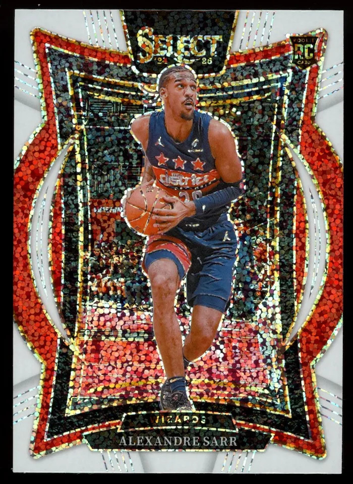ALEXANDRE SARR 2024-25 Panini Select White Sparkle Prizm SSP Rookie #73 Wizards