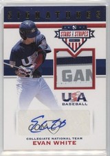 2017 USA Baseball Stars & Stripes Laundry Tag 3/8 Evan White #23 Patch Auto 0i76