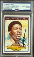 Ottis Anderson Autograph Signed 1980 Topps ROOKIE Card  PSA/DNA Certified Auth.