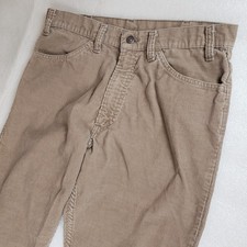 Vntg Levi's Mens 32x30 34x31 Tag 519 Corduroy Talon Zipper White Tab 80s Pants