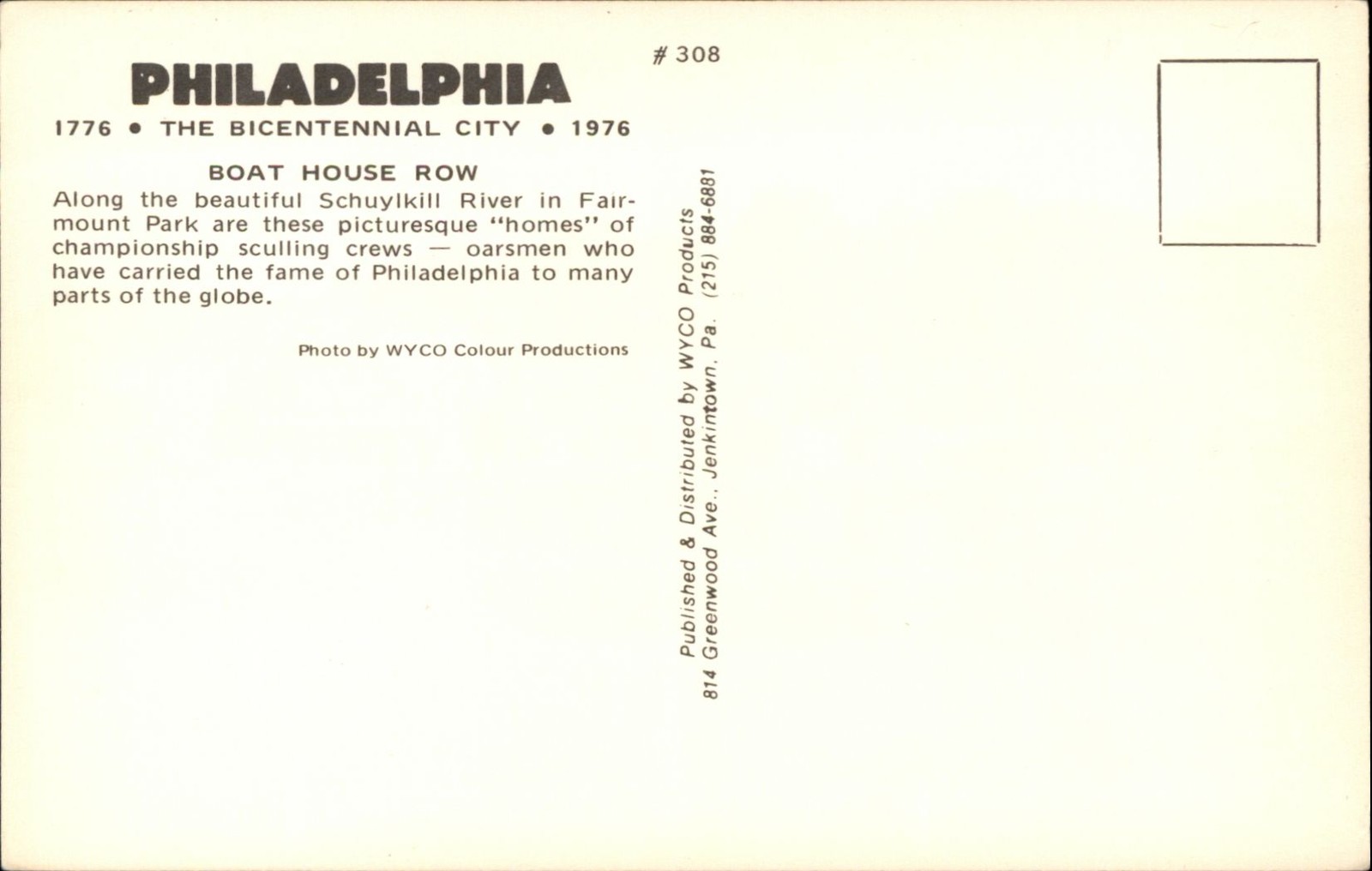Coder Text/images Boat House Row Philadelphia PA Schuylkill River postcard d352 | eBay