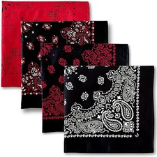 Premium Soft Cotton Designer Bandanas Pack for Men and Pack of 4 the Blacks