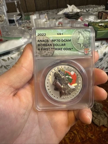 2022 Fiji Morgan Dollar – RP70 DCAM ANACS – Reverse Proof Silver $1 First Strike