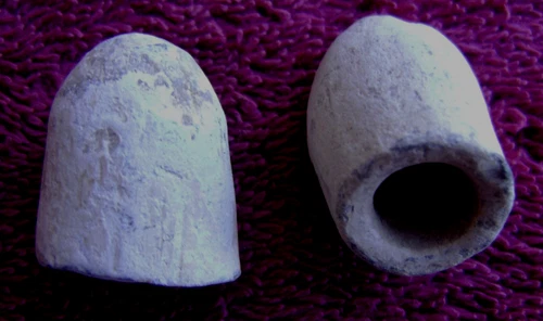 (2) DUG CIVIL WAR FIRED CONFEDERATE TOWER ENFIELD BULLETS  (PORT HUDSON)