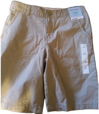 NEW NWT Cat and Jack Flat front khaki shorts size 12 adjustable waist boy School