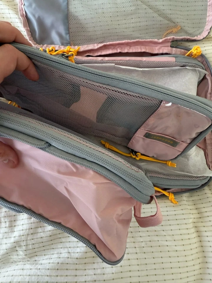 Conjunto de sacos de armazenamento leves organizadores de bagagem de viagem cubos de embalagem de compressão - Imagem 4 de 4